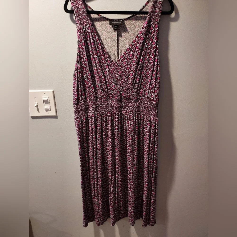 Lane Bryant Multicolored Design Sleeveless Faux Wrap Top Dress in Size 18/20